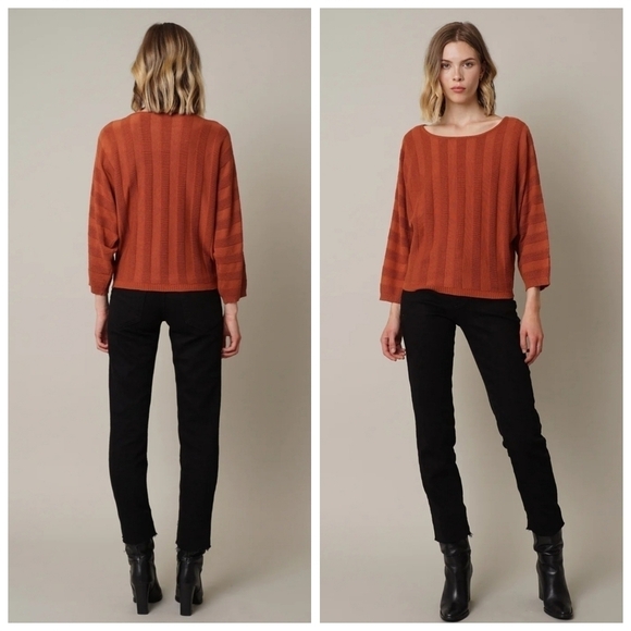 CYRUS Pull-over Beige Boho Batwing Roomy Knit Women's‎ sweater Size L - Picture 10 of 10